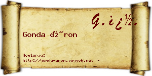 Gonda Áron névjegykártya